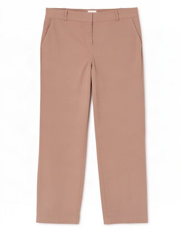 Spodnie damskie Reiss Straight Chino UK 12 Medium W32 L32 Beżowy Tencel