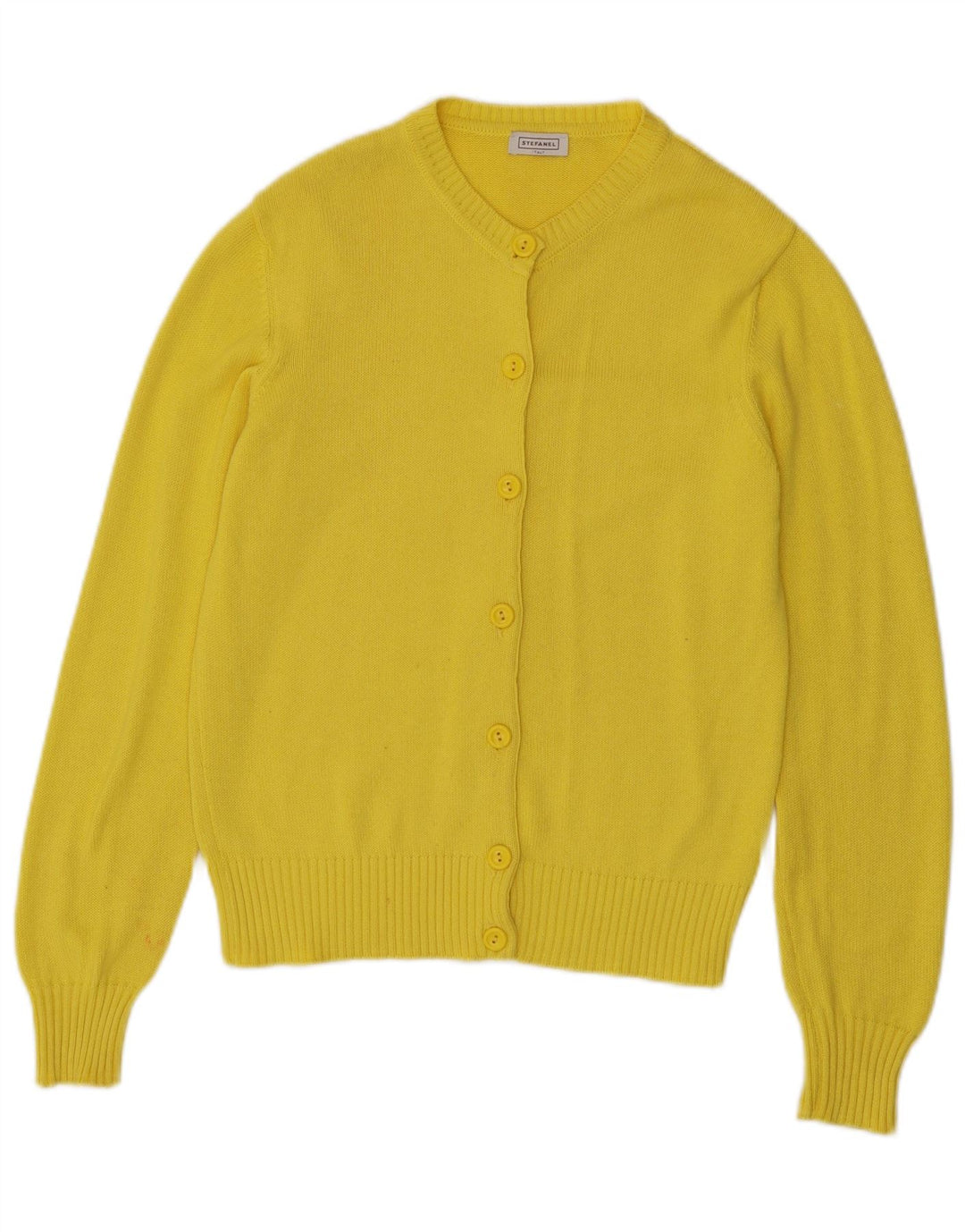 Sweter damski Stefanel UK 12 Średni żółty bawełniany