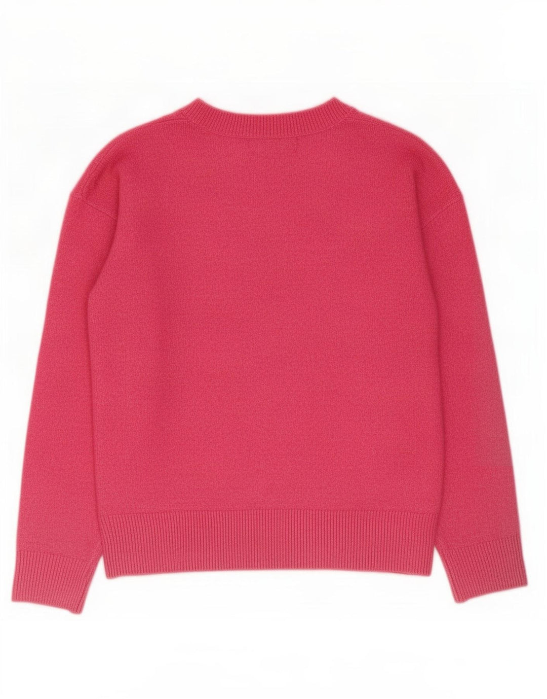 Marks & Spencer Damski sweter z dekoltem w kształcie litery V, UK 10, mały, różowy poliester