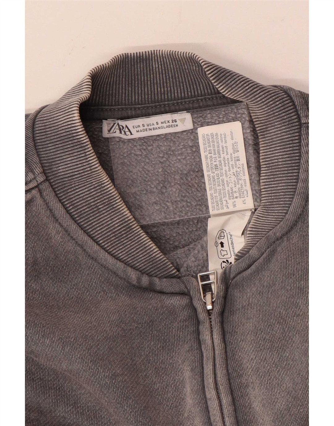 Damska bluza dresowa Zara Crop Oversize UK 10, mała, szara bawełna
