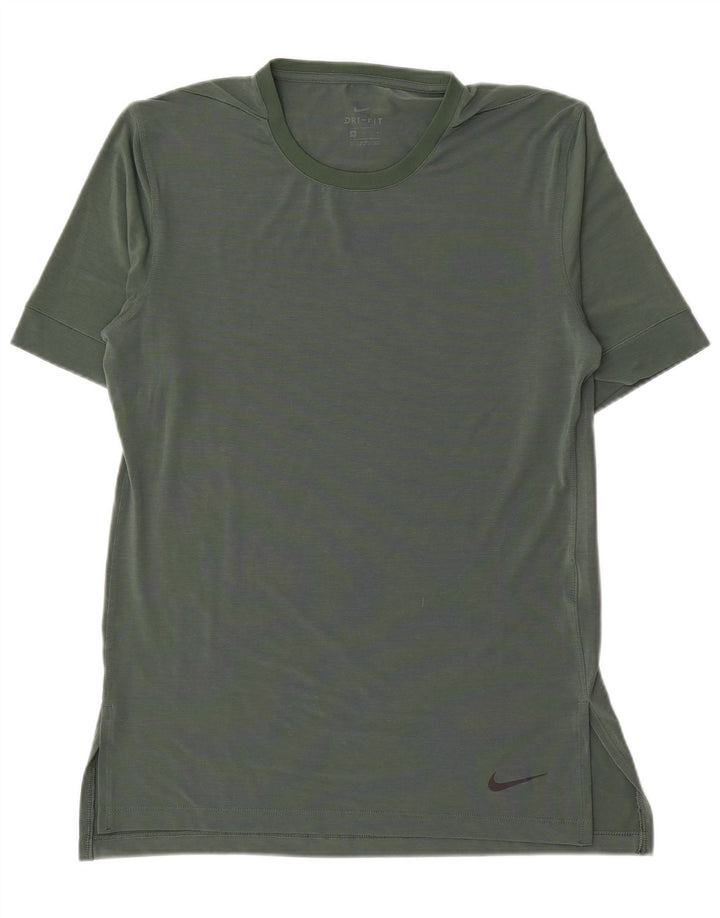 Męski T-shirt Nike Dri Fit Top, średni zielony poliester