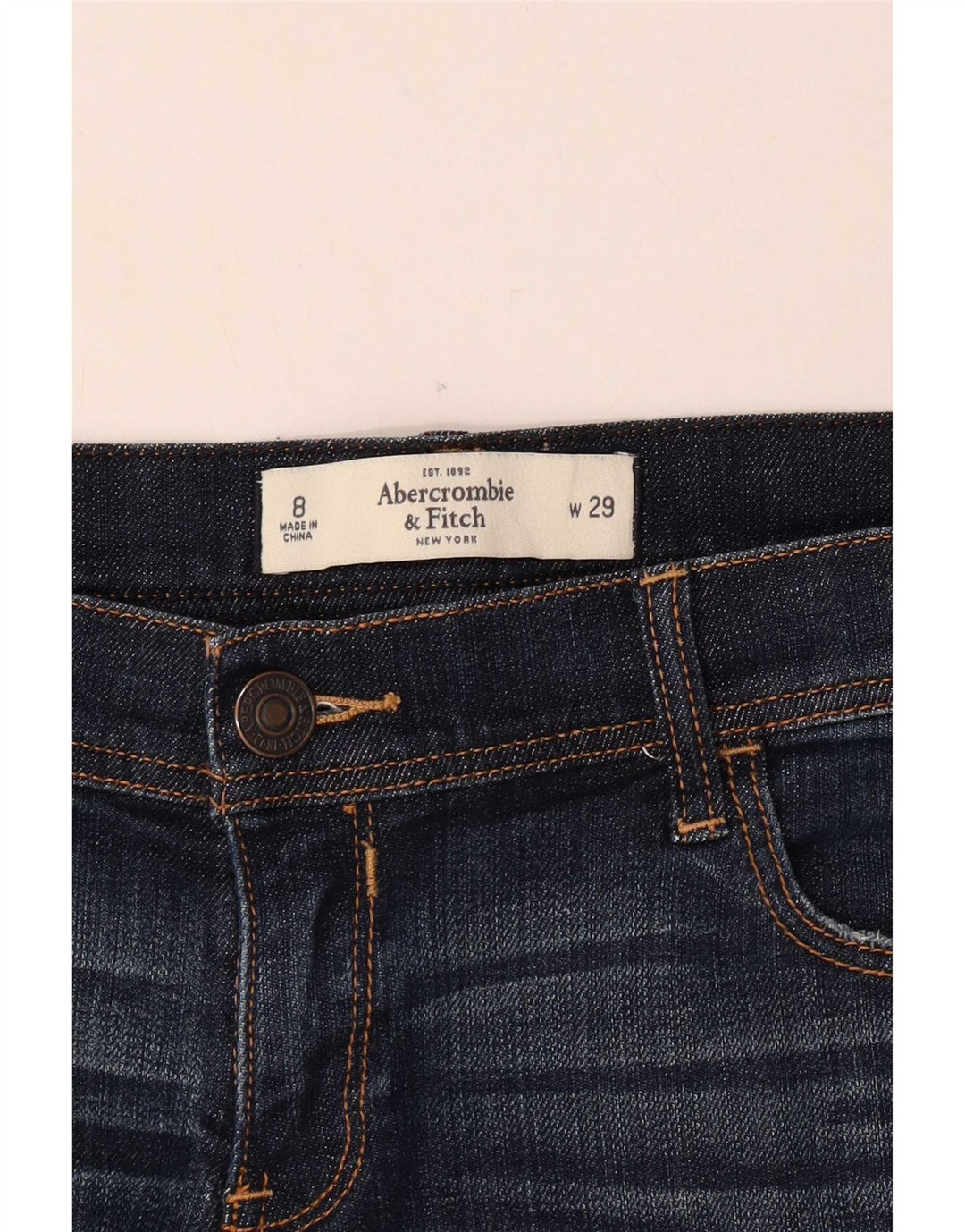 Damskie spodenki jeansowe Abercrombie & Fitch US 8 Medium W29 granatowe