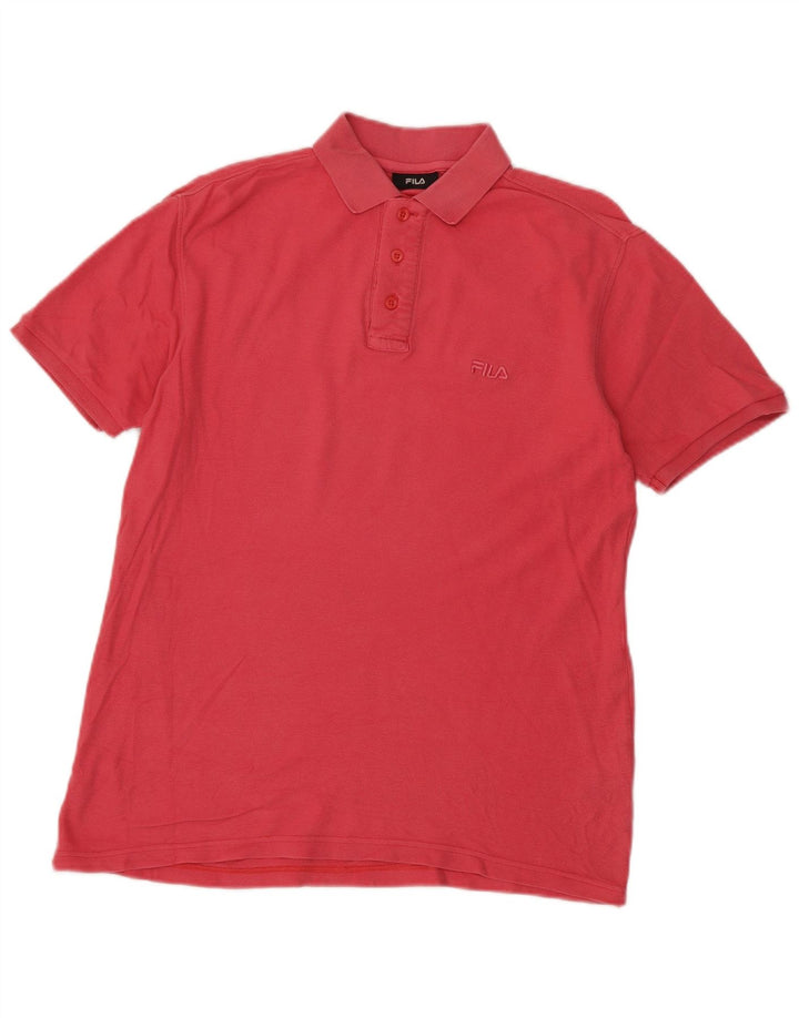 Męska koszulka polo FILA, mała, różowa, bawełniana