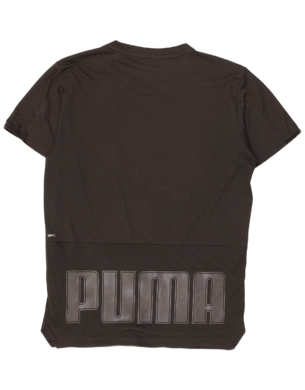 Męska koszulka z grafiką Puma, mała, czarna, sportowa koszulka z poliestru