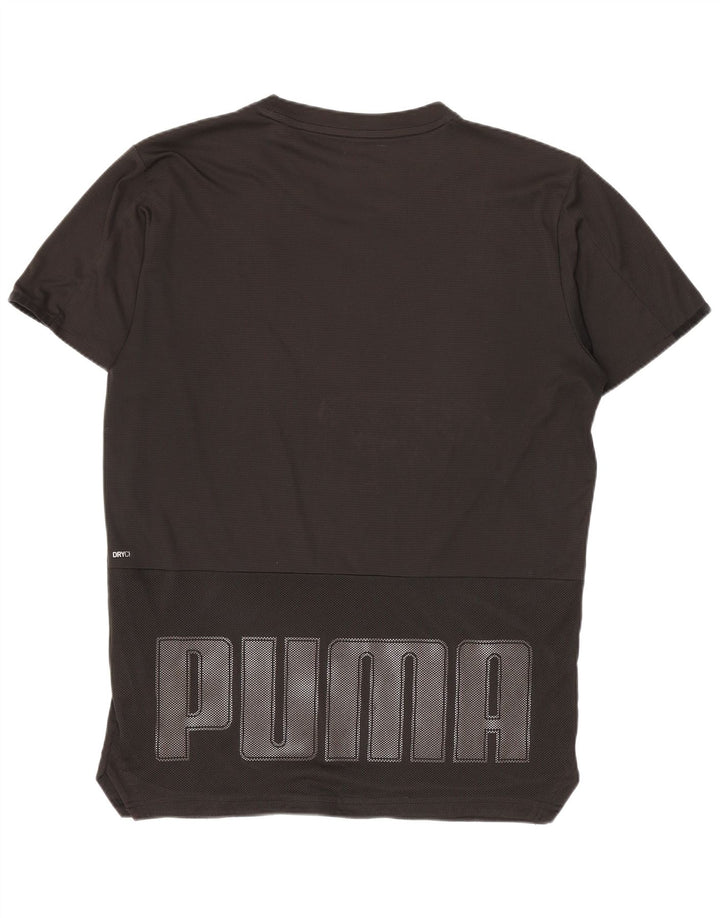 Męska koszulka z grafiką Puma, mała, czarna, sportowa koszulka z poliestru