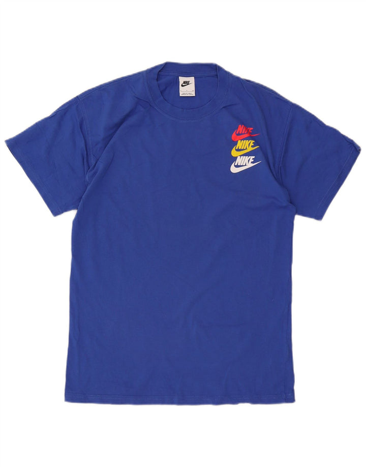Męski T-shirt z grafiką Nike, mały, niebieski, bawełniany