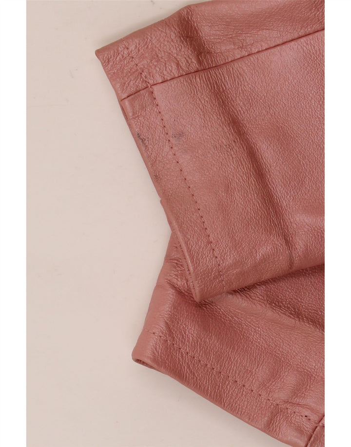 Kurtka skórzana damska vintage UK 18 XL Różowa skóra