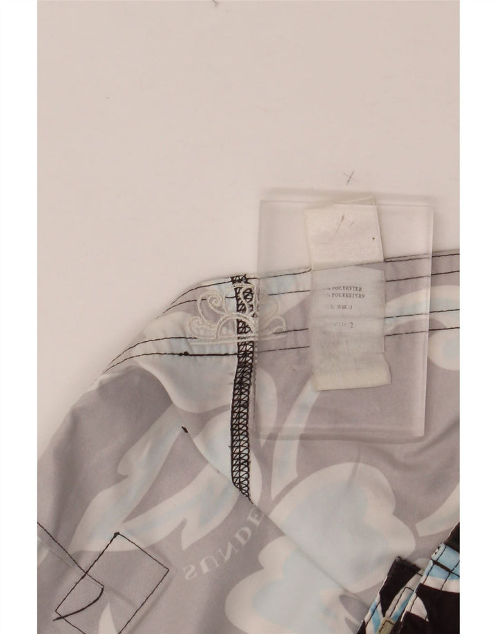 Damskie spodenki kąpielowe SUNDEK z niskim stanem UK 14, średnie czarne w kwiaty