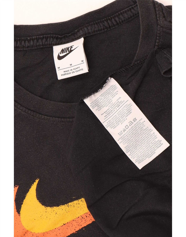 Męski T-shirt z grafiką Nike, średni czarny, bawełniany