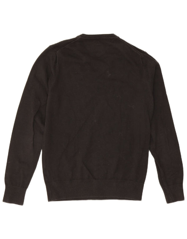 Tommy Hilfiger Womens V-Neck Jumper Sweater UK 12 Medium Black Cotton