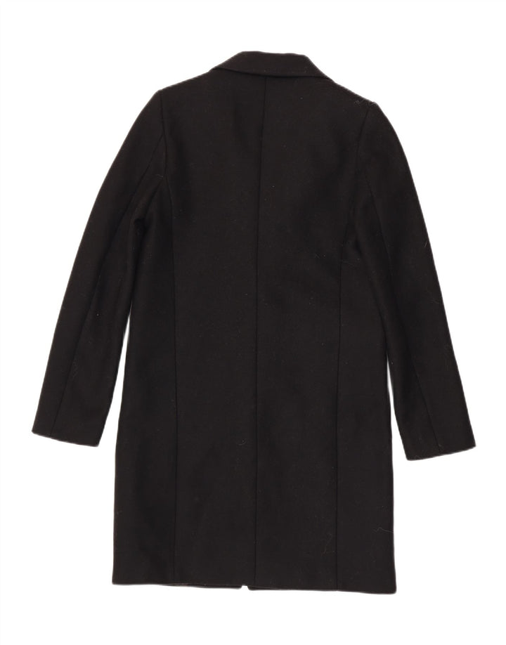 ZARA Womens Overcoat UK 10 Small Black