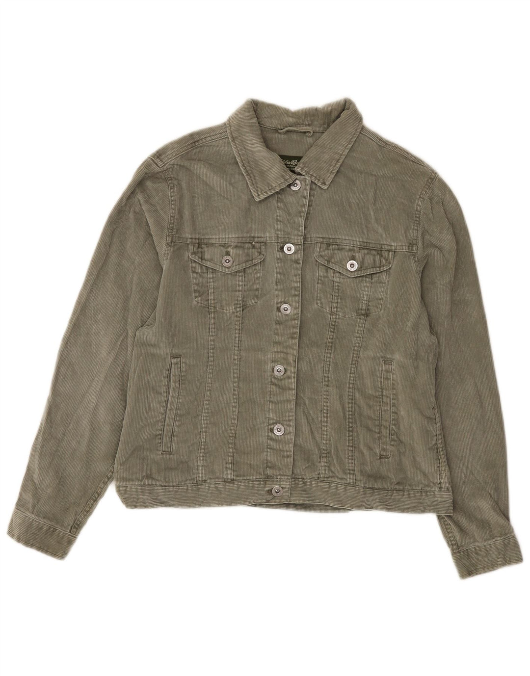 Damska kurtka sztruksowa Eddie Bauer UK 16, duża, zielona bawełna