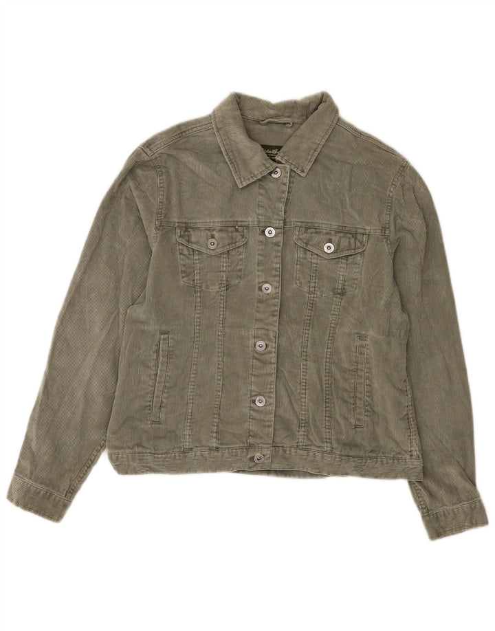 Damska kurtka sztruksowa Eddie Bauer UK 16, duża, zielona bawełna