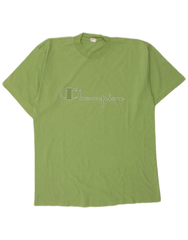 Męski T-shirt Champion z grafiką, duży, zielony, bawełniany