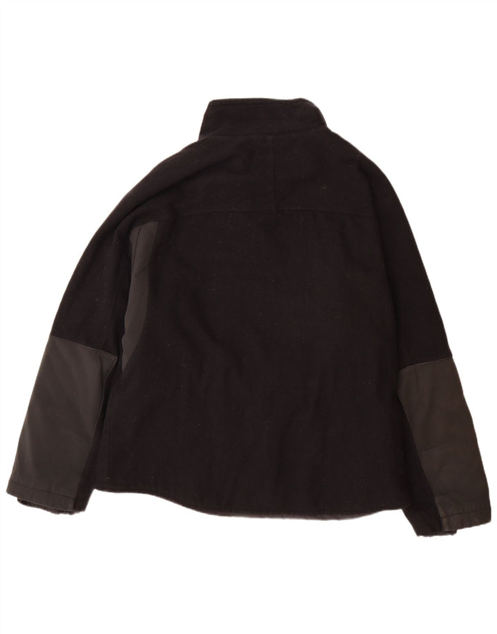 Męska kurtka użytkowa Tommy Hilfiger UK 44 2XL Czarna wełna z blokami kolorów