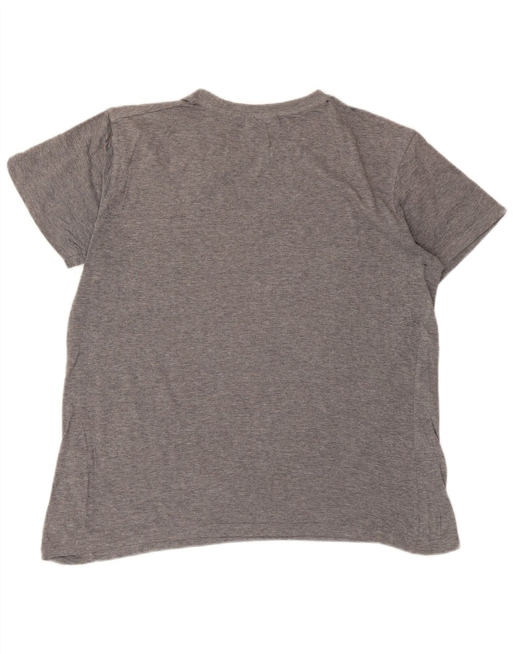 Męski T-shirt z grafiką Fila, średni szary, nakrapiany