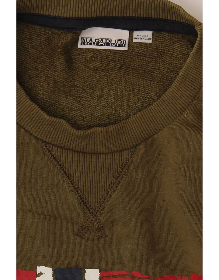 Męska bluza z grafiką Napapijri, duża, khaki