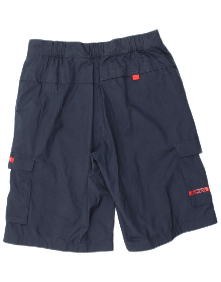 ADIDAS Boys Cargo Shorts 11-12 Years W26  Navy Blue Polyester