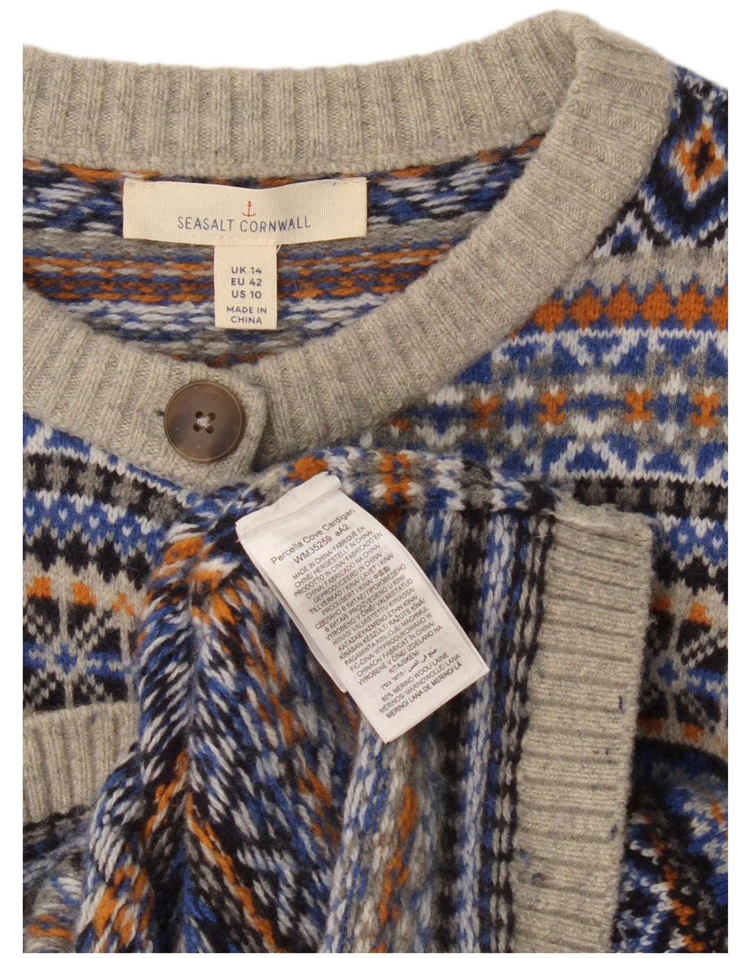 Sweter damski Seasalt Cornwall UK 14, duży, wielokolorowy