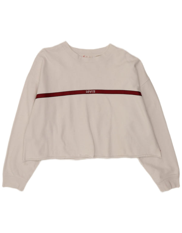 Damski sweter oversize typu Crop firmy Levi's UK 14, duże, białe paski