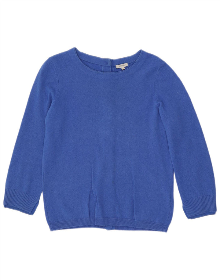 Damski sweter kardigan JIGSAW z rękawem 3/4 UK 10 Small Blue Wełna