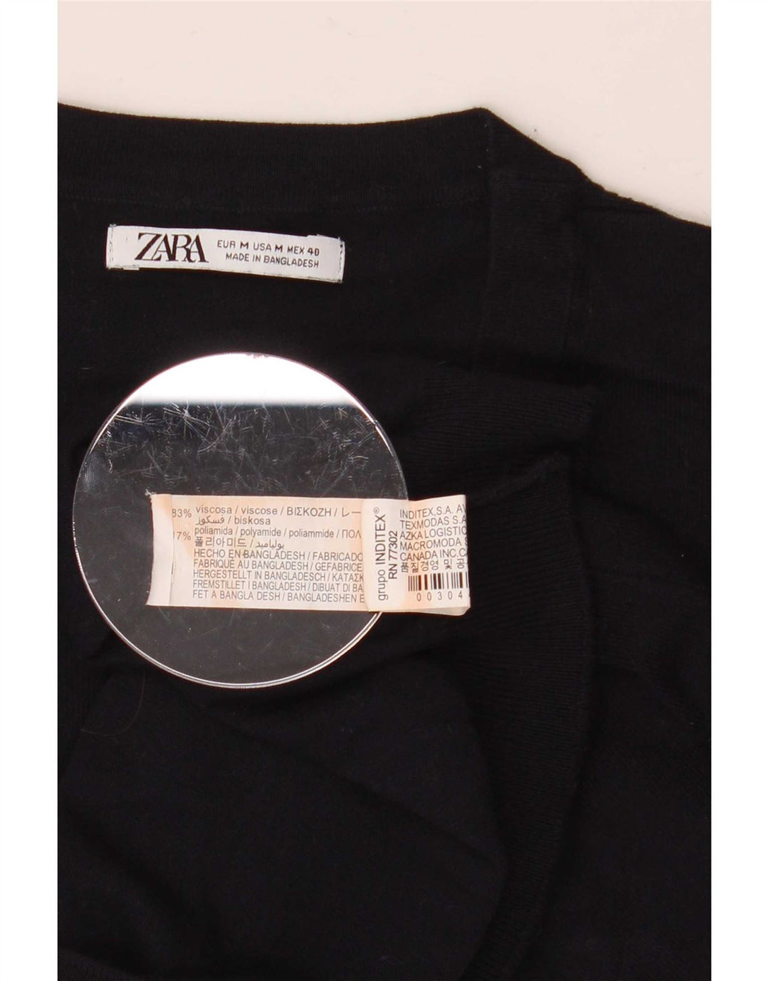 T-shirt męski Zara Top, średni, granatowy, wiskoza