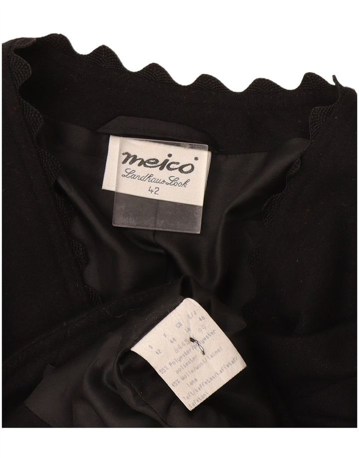 Damska marynarka Meico zapinana na 3 guziki, UK 16, duża, czarna, poliestrowa