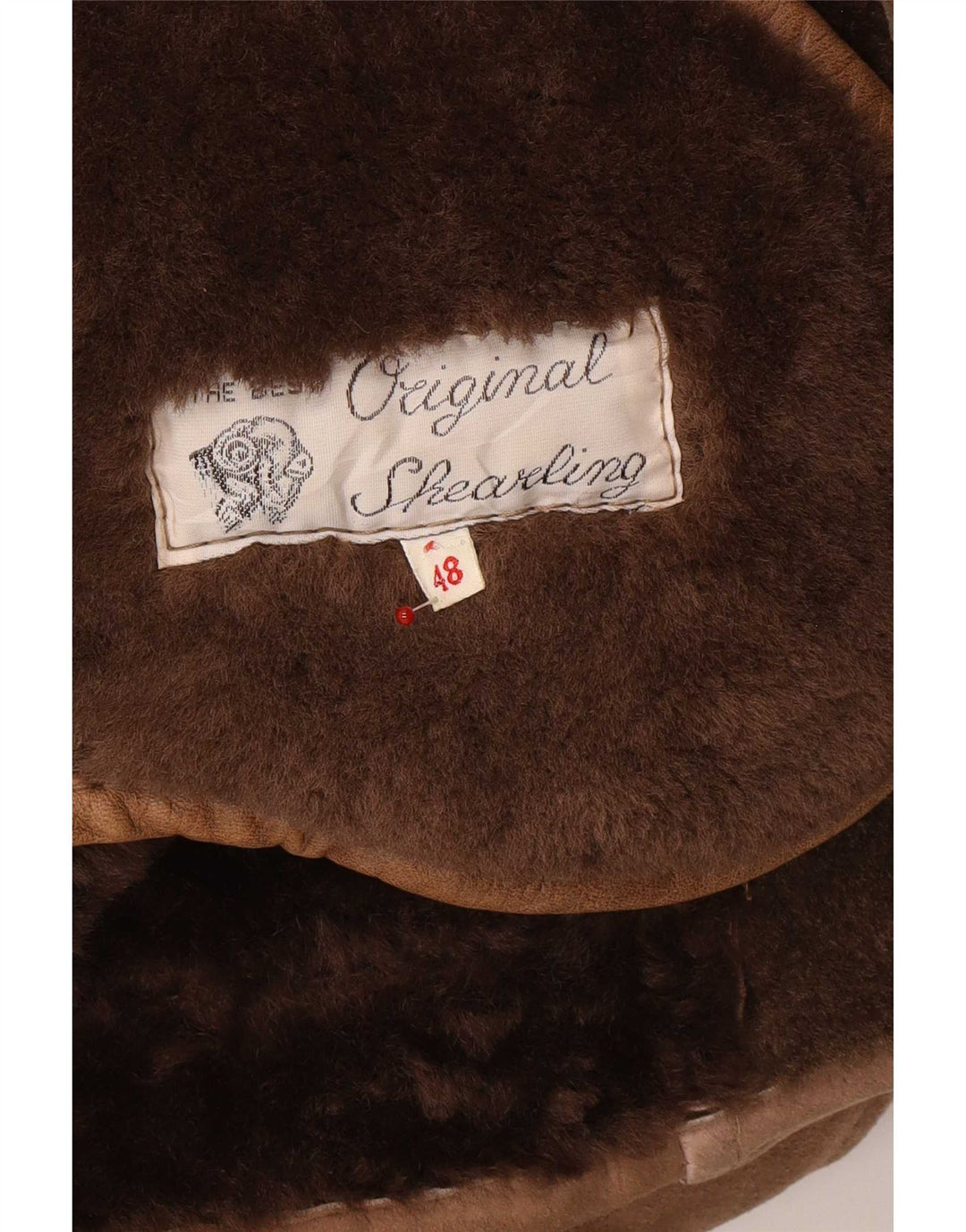 Vintage męska kurtka shearling IT 48 średni brąz