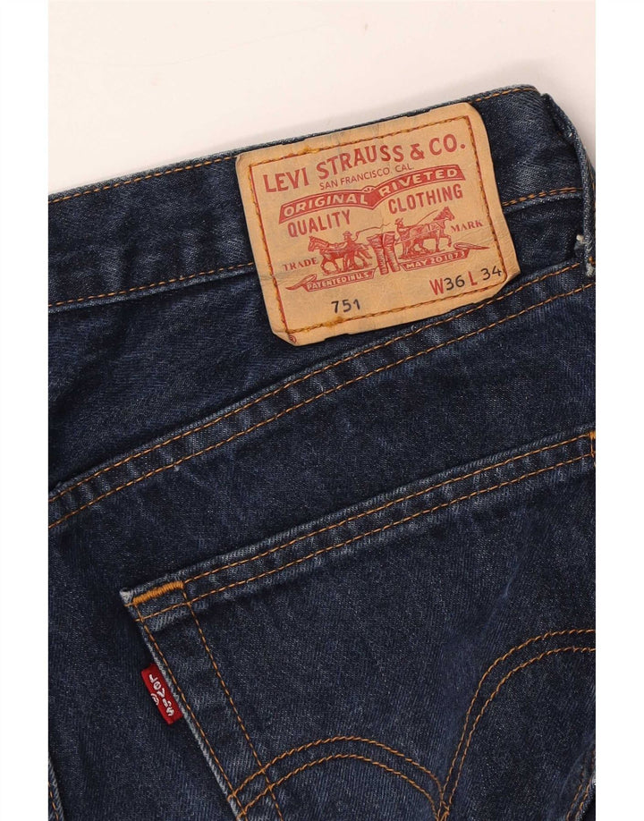Męskie jeansy Levi's 751 Cropped Straight W36 L25 Granatowe