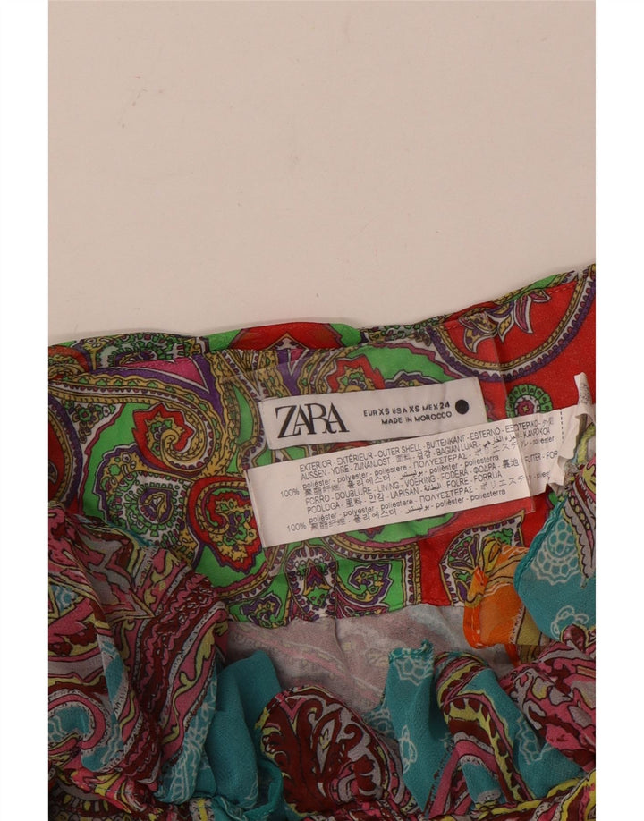 Damska miniwarstwowa spódnica Zara XS W24 Wielobarwny poliester Paisley