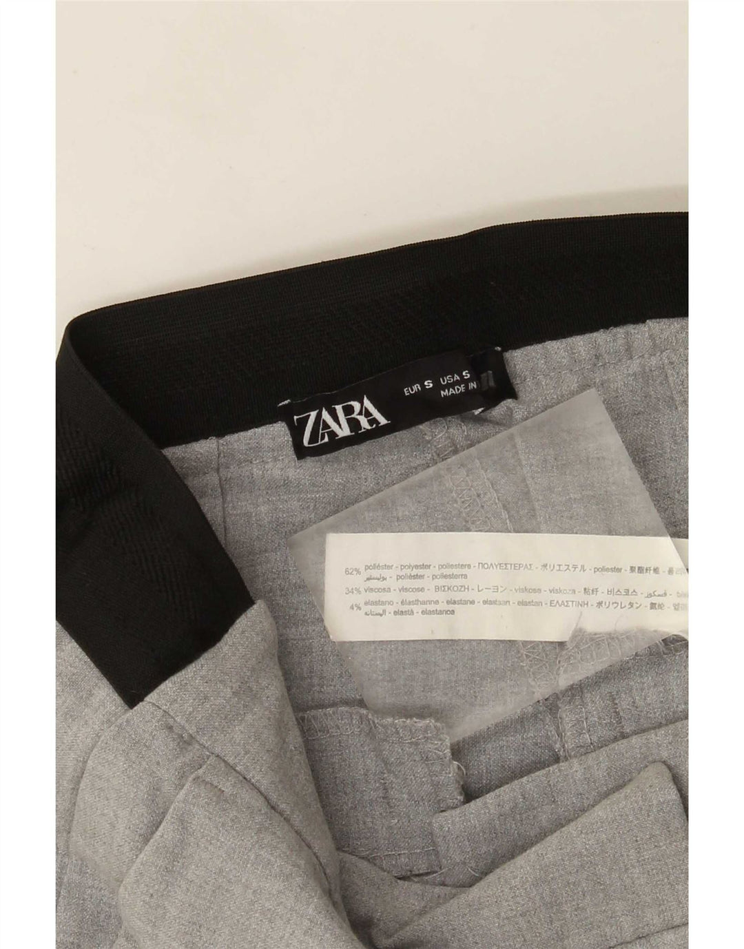 Damskie spodnie garniturowe Zara, małe, W26 L26, szary, kolorowy poliester