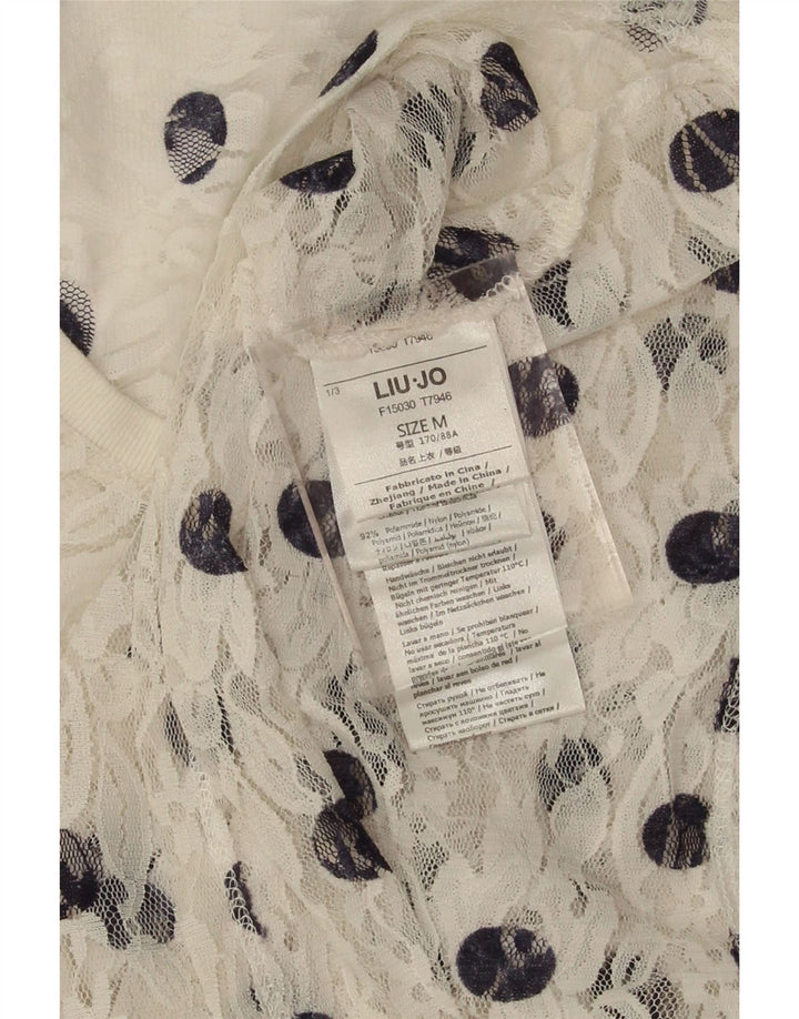 LIU JO Womens Sleeveless Blouse Top UK 12 Medium White Polka Dot Polyamide Vintage Liu Jo and Second-Hand Liu Jo from Messina Hembry 