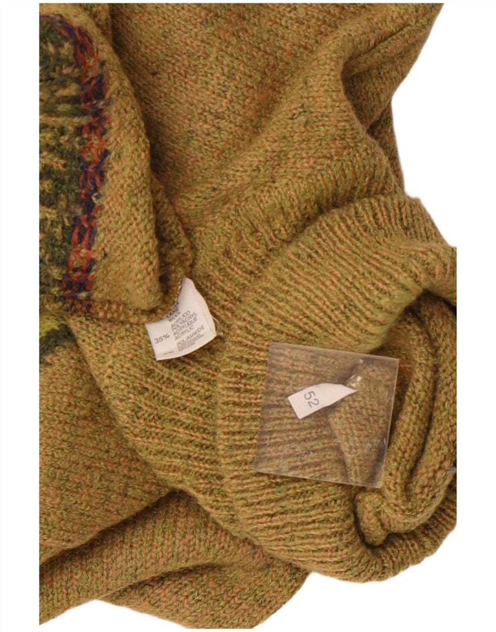 Męski sweter z golfem VINTAGE IT 52 Large Khaki Argyle/Diament