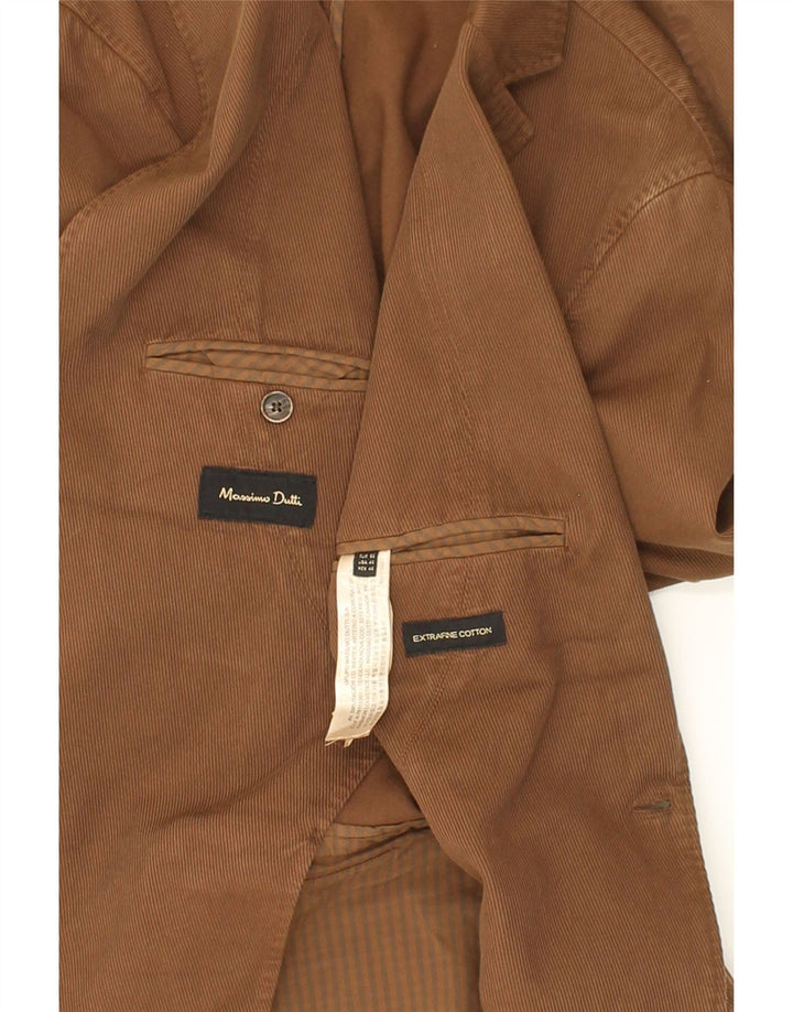 MASSIMO DUTTI Męska marynarka zapinana na 2 guziki EU 56 XL, brązowa, bawełniana
