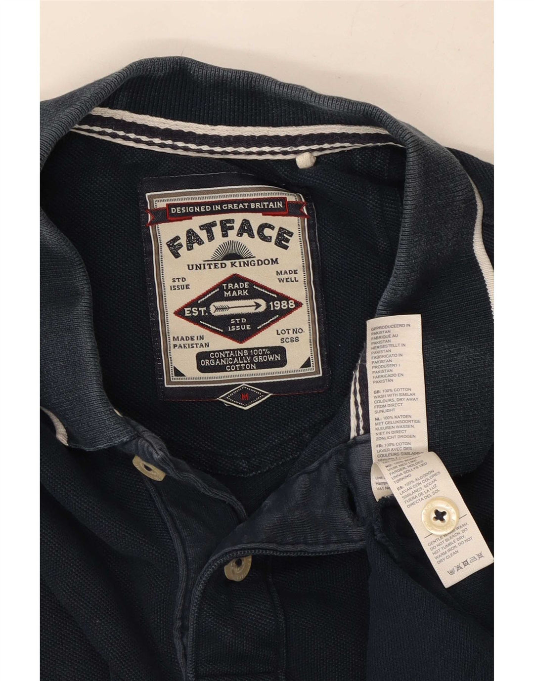 Męska koszulka polo Fat Face, średnia, granatowa, bawełniana