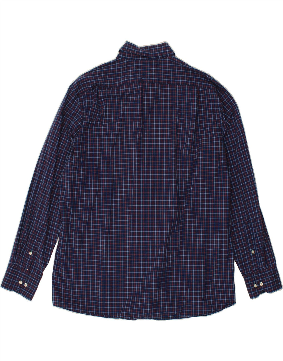 TOMMY HILFIGER Mens Shirt Size 16 Large Navy Blue Check Cotton Vintage Tommy Hilfiger and Second-Hand Tommy Hilfiger from Messina Hembry 