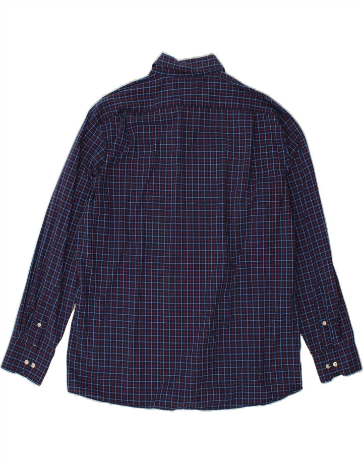 TOMMY HILFIGER Mens Shirt Size 16 Large Navy Blue Check Cotton Vintage Tommy Hilfiger and Second-Hand Tommy Hilfiger from Messina Hembry 
