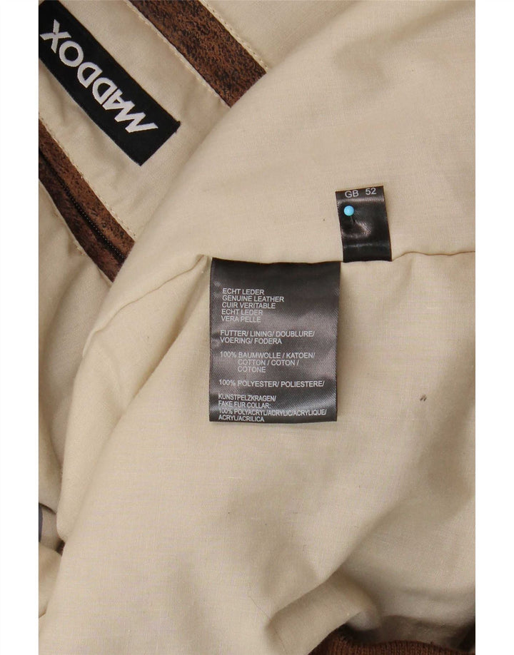 Męska kurtka skórzana Maddox UK 52 6XL brązowa skóra