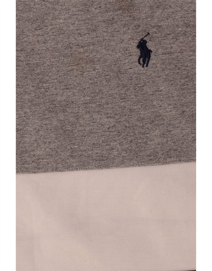 Bluza męska Polo Ralph Lauren, duża, szara, z blokami kolorów, poliester