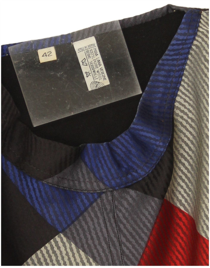 Sweter damski w stylu vintage z dekoltem w łódkę IT 42, średni czarny, blok kolorów