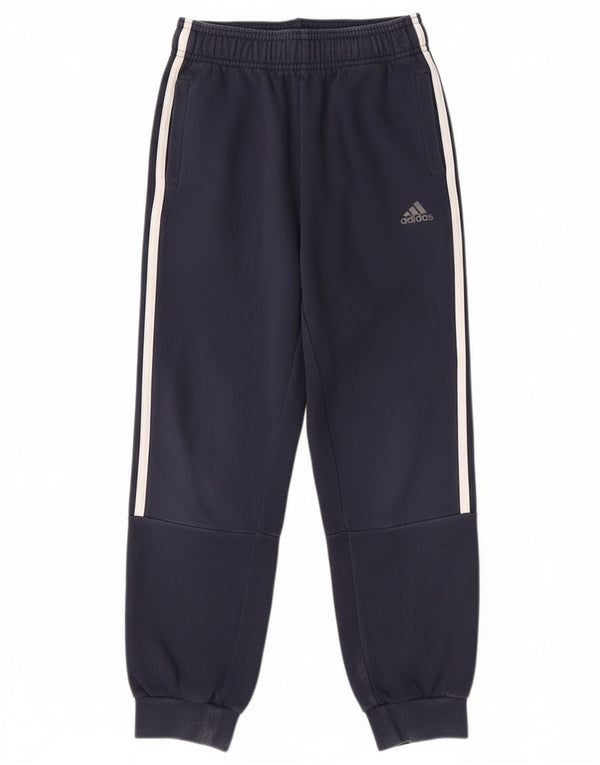 Adidas Boys Joggers Tracksuit Trousers 9-10 Years Navy Blue Cotton Sports