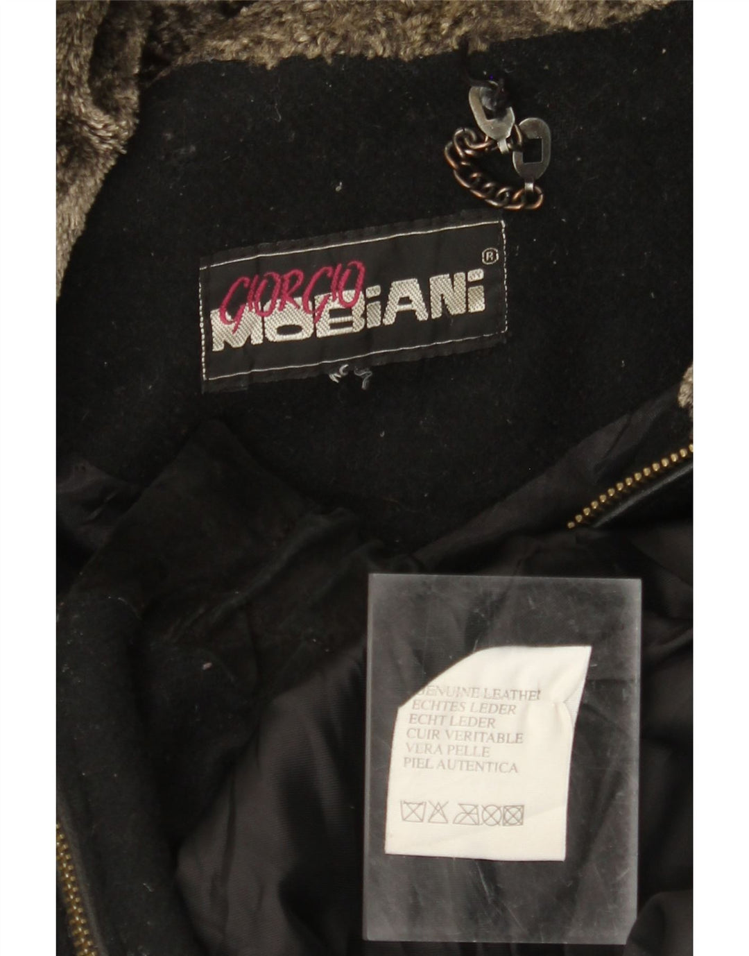 GIORGIO MOBIANI Męska zamszowa kurtka z kapturem UK 44 2XL Czarna skóra