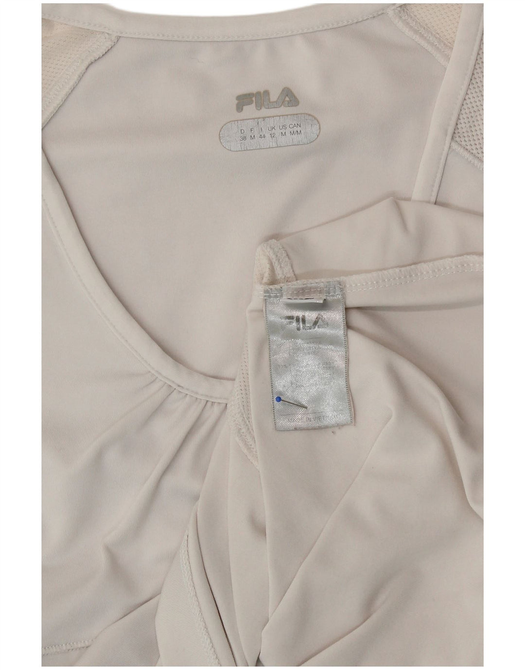 FILA Womens T-Shirt Top UK 12 Medium White Polyester