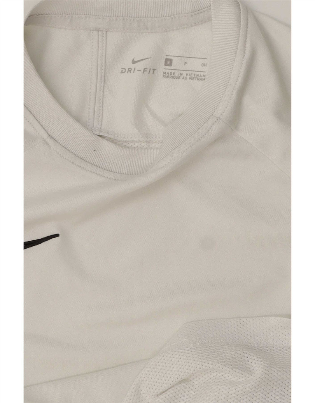 Męski T-shirt Nike Dri Fit, mały, biały, z blokami kolorów