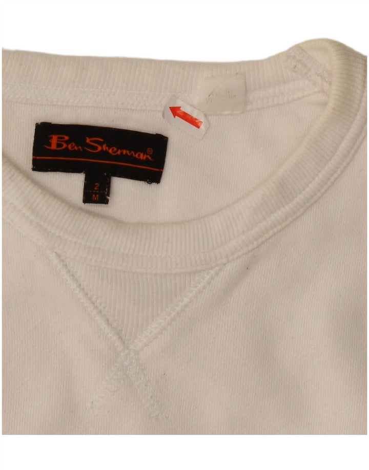 Męska bluza z kapturem Ben Sherman z grafiką, średnia biała bawełna