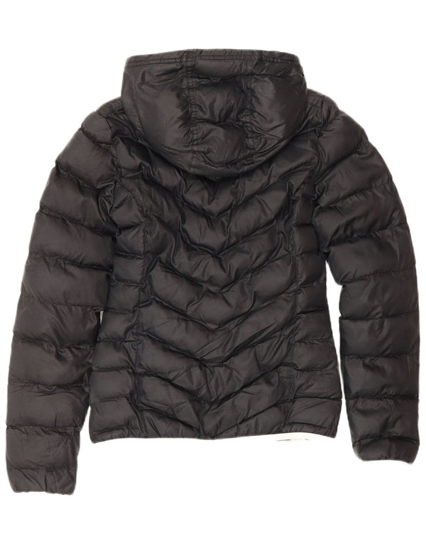 Damska kurtka z kapturem i wyściełaną Adidas UK 4 XS, czarna, poliestrowa, sportowa