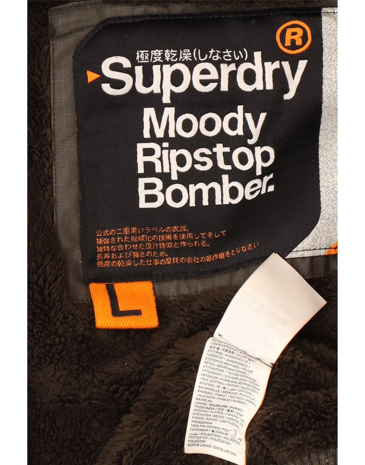 Męska kurtka bomber Superdry UK 40, duża, bawełniana khaki