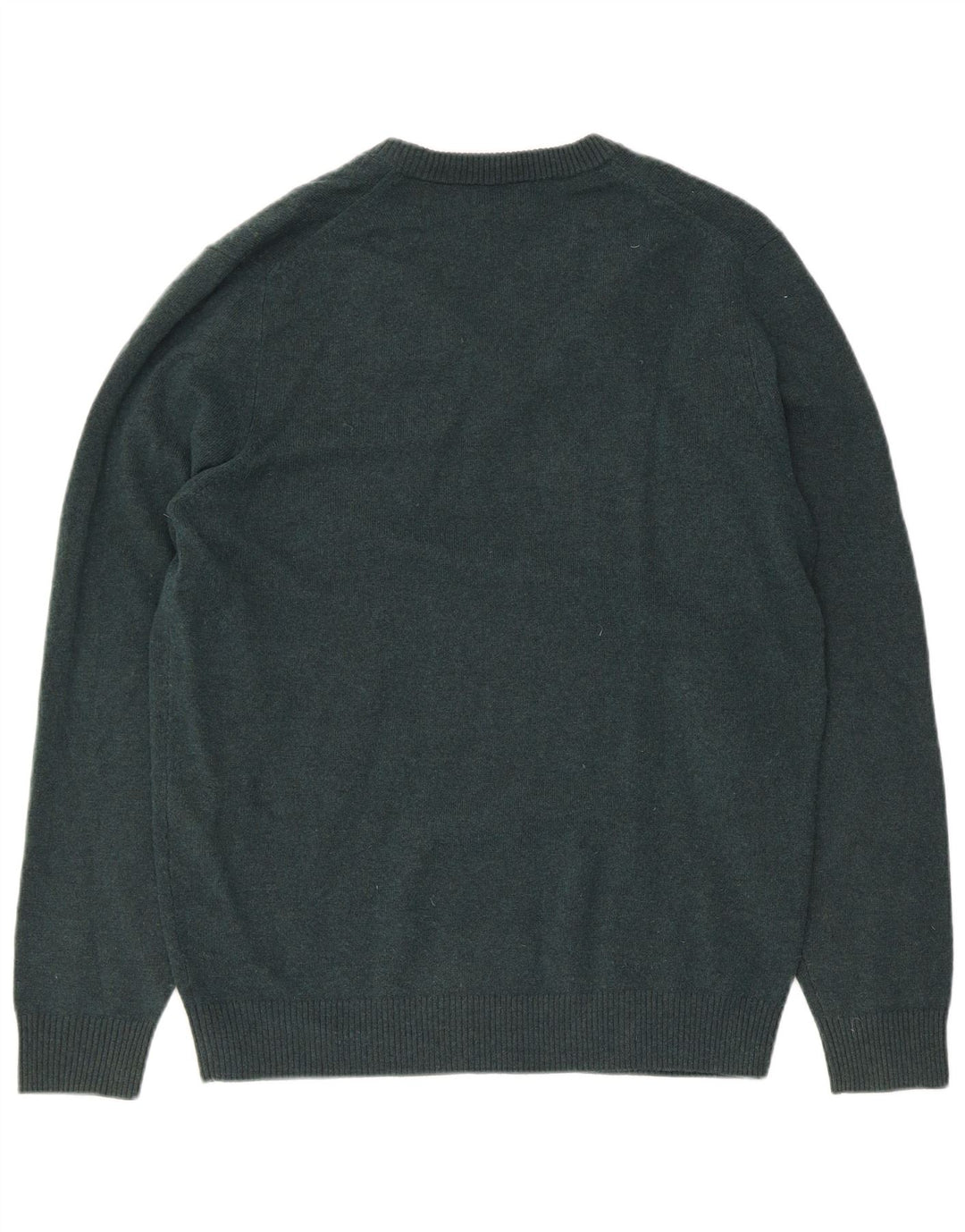 Męski sweter Massimo Dutti z dekoltem w kształcie litery V, duży, zielony, wełniany