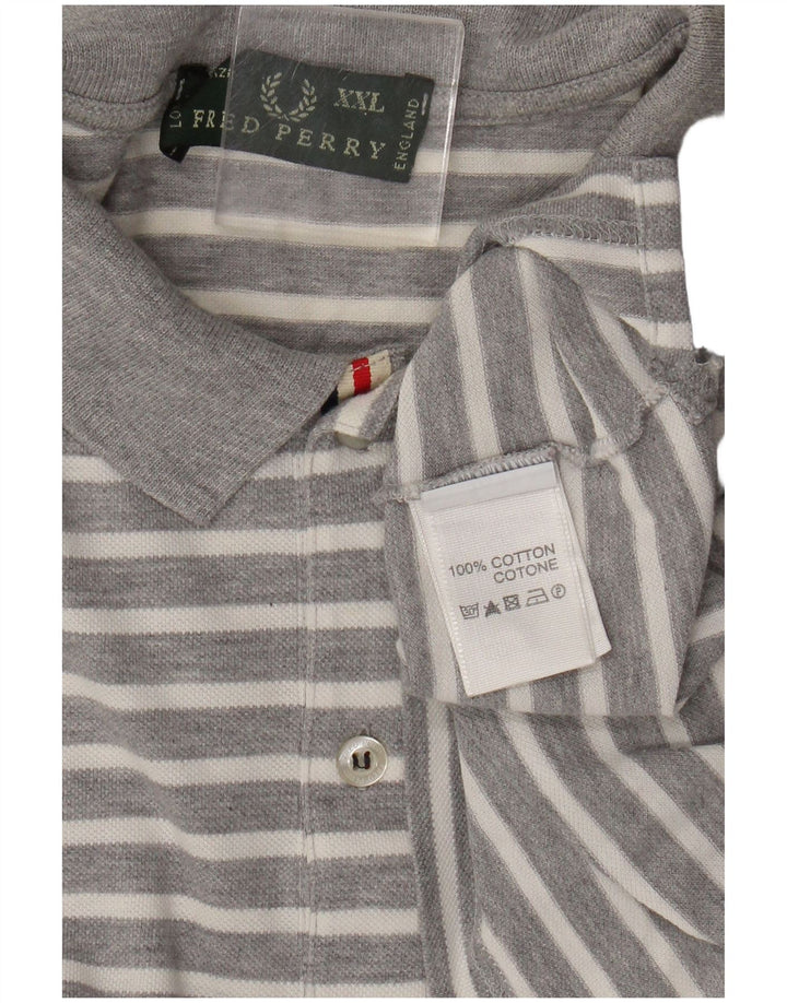 Męska koszulka polo Fred Perry 2XL, szara, bawełniana w paski