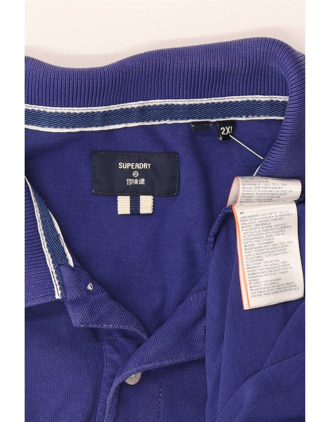 Męska koszulka polo Superdry 2XL, niebieska, bawełniana